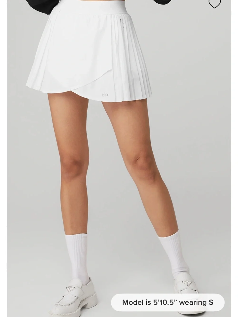 ALO Yoga White Pleated Wrap-Front Mini Skirt